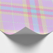 PAARSE PINK GEEL PLAID PATROON CADEAUPAPIER (Hoek)