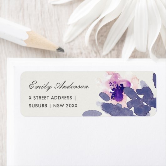 PAARSE PINK INK WASH WATERVERF FLORAL ADDRUK ETIKET (Insitu)