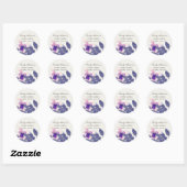 PAARSE PINK INK WASH WATERVERF FLORAL ADDRUK RONDE STICKER (Vel)