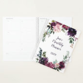 Paarse Pink Mauve Lavender Waterverf Floral Planner (Display)