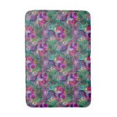 Paarse Pink Peacock Floral Badmat (Voorkant Verticaal)