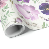 Paarse Pink Violet Orchid Peony Garden Wrappo Pa Cadeaupapier (Rol Hoek)