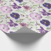 Paarse Pink Violet Orchid Peony Garden Wrappo Pa Cadeaupapier (Hoek)
