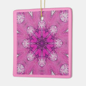 PAARSE PINKFLORAAL MET HARTFLOWER PETALEN KERAMISCH ORNAMENT (Links)