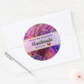 Paarse Pinks Modern Abstract handgemaakt Ronde Sticker (Envelop)
