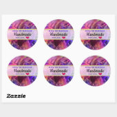 Paarse Pinks Modern Abstract handgemaakt Ronde Sticker (Vel)