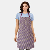 Paarse Pinstripe Paarse Straps Chef Schort (Gedragen)