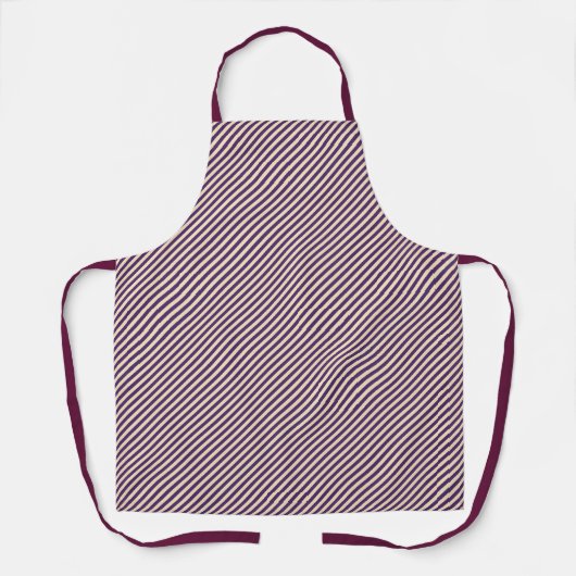 Paarse Pinstripe Paarse Straps Chef Schort (Voorkant)