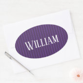 Paarse pinstripes ovale sticker (Envelop)