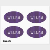 Paarse pinstripes ovale sticker (Vel)