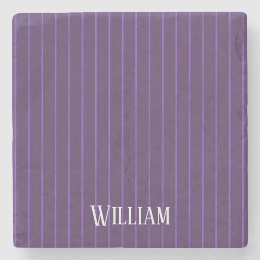 Paarse pinstripes stenen onderzetter (Voorkant)