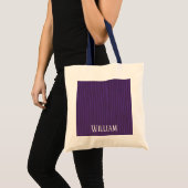 Paarse pinstripes tote bag (Voorkant (product))