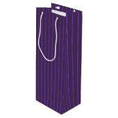Paarse pinstripes wijn cadeautas (Voorkant Gekanteld)
