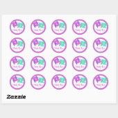 Paarse Pinwheels en Polka Dots Ronde Sticker (Vel)
