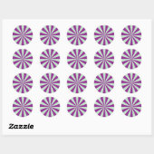 Paarse Pinwheels Zonnebarstcirkelvormige Sticker (Vel)