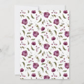 Paarse Pioen Baby Foto Geboorte Aankondiging (Achterkant)