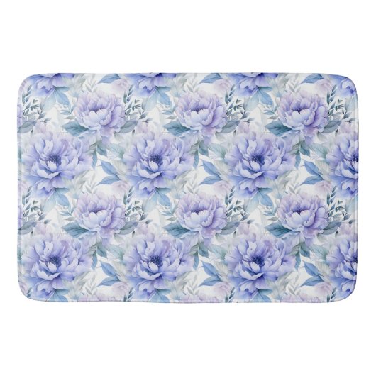 Paarse Pioen Bloemen Badkamer Badmat (Voorkant)