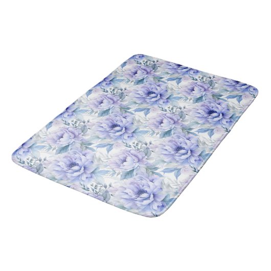 Paarse pioen bloemenbadkamer badmat (Gekanteld)
