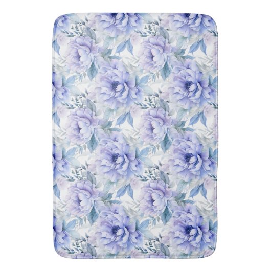 Paarse pioen bloemenbadkamer badmat (Voorkant Verticaal)