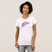 Paarse Pioen Bloemenswags T-Shirt (Voorkant volledig)