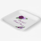 Paarse Pioen Bloemige Bruidsshower Papieren Bordje (Gebogen)