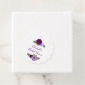 Paarse Pioen Bloemige Bruiloftsdouche Bedankjes Labels (In situ)