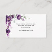 Paarse Pioen Bloemige Envelopkaarten Informatiekaartje (Voorkant)