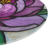 Paarse Pioen Glas-in-Lood Snijplank (Hoek)