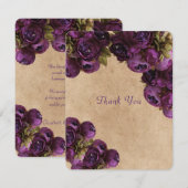 Paarse Pioen, Landelijk Papier, Trouw Dank Je Wel Bedankkaart (Voorkant / Achterkant)