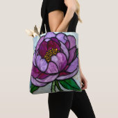 Paarse Pioen Vervaard Tote Bag (Dichtbij)