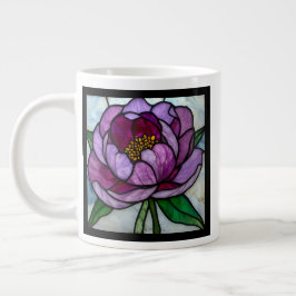Paarse Pioen Verven Grote Koffiekop