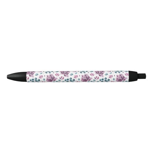 Paarse Pioen Waterverf Bloem Bruiloft pen (Voorkant)