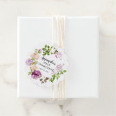 Paarse Pioenen Bloemen Eerste Heilige Communie Bedankjes Labels (In situ)