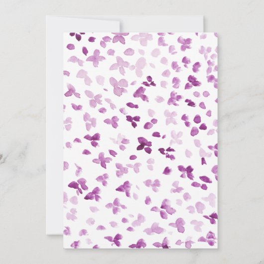 Paarse pioenen Bloemen Verjaardag Uitnodiging (Achterkant)