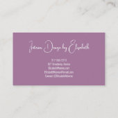 Paarse pioenen bloemig visitekaartje (Achterkant)