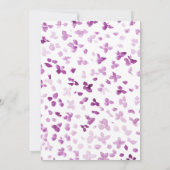 Paarse pioenen Floral krans doop uitnodiging (Achterkant)