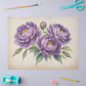 Paarse pioenen op perkament decoupage tissuepapier (Craft)