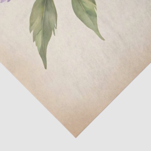 Paarse pioenen op perkament decoupage tissuepapier (Detail)