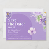 Paarse pioenen Romance Save the Date Kaart (Voorkant)