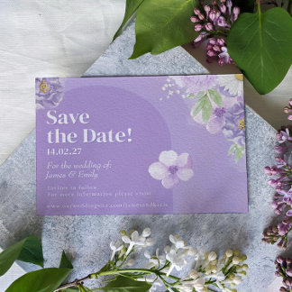 Paarse pioenen Romance Save the Date Kaart
