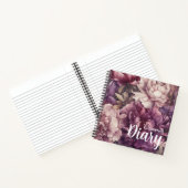 Paarse pioenenbloemen dagboek notitieboek (Binnen)