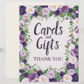 Paarse Pioenrozen Bloemkaarten en Cadeaus Uithangb (Voorkant / Achterkant)