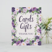 Paarse Pioenrozen Bloemkaarten en Cadeaus Uithangb (Staand voorkant)
