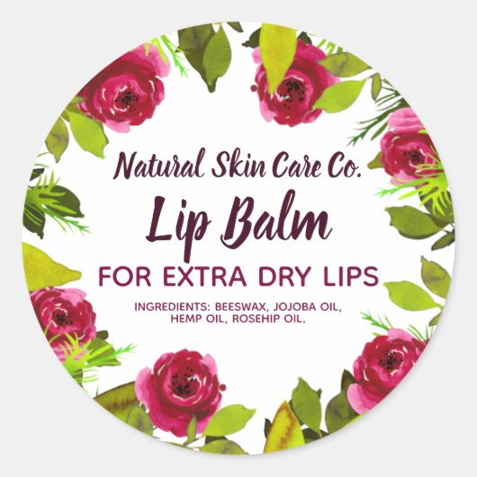 Paarse pioenrozen en bladlippenbalsem etiketten (Voorkant)