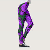 Paarse Pioenrozen Leggings (Rechts)