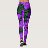 Paarse Pioenrozen Leggings (Achterkant)