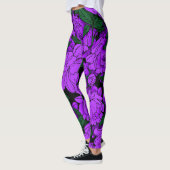 Paarse Pioenrozen Leggings (Links)