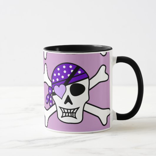 Paarse Pirate Crossbones Mok (Rechts)