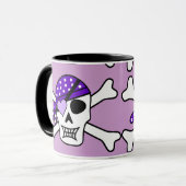 Paarse Pirate Crossbones Mok (Voorkant links)