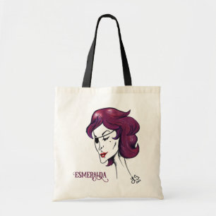 Paarse Piraten Dame Origineel Vrouwen Portret Kuns Tote Bag